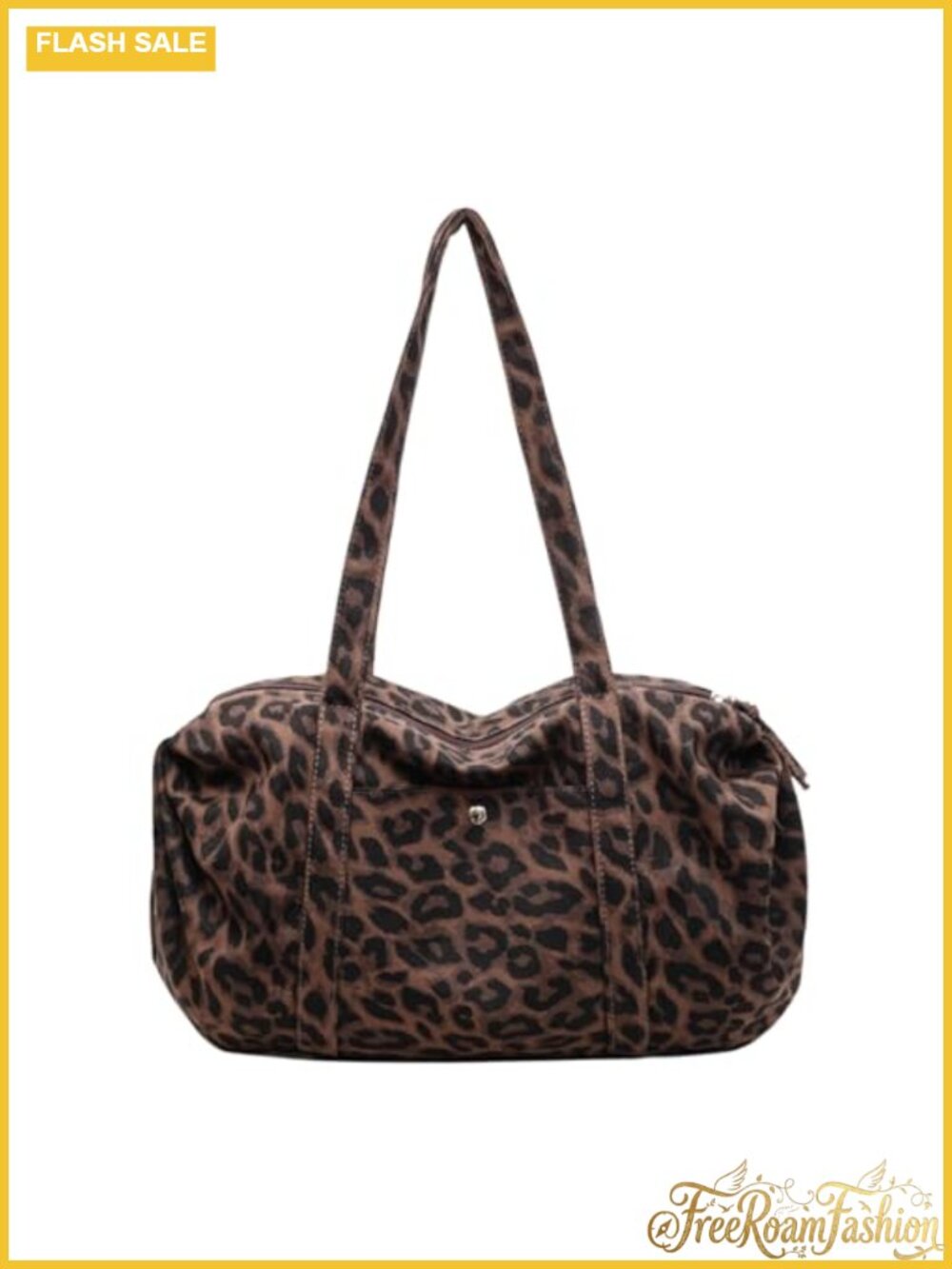 Nylon Leopard Print Barrel Bag Y2K Top Handle Shoulder Bag for Commute Travel